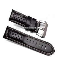 22 24 26mm Wholesale Men Women Black Brown Real Leather Handmade Thick VINTAGE Wrist Watch Band Band Strap Belt Brushed Buckle