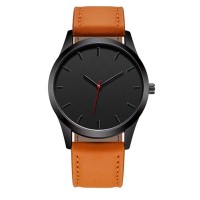 China Supplier Black OEM Own Logo Watch Custom Mens Watch Leather Personalized Custom Logo Watches Engraved Embossed Logo